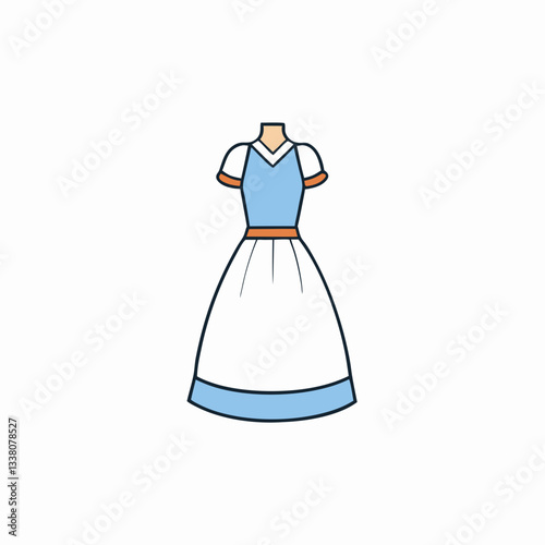 vector illustration of a girl in a shirt dress