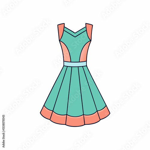 vector illustration of a skater dress