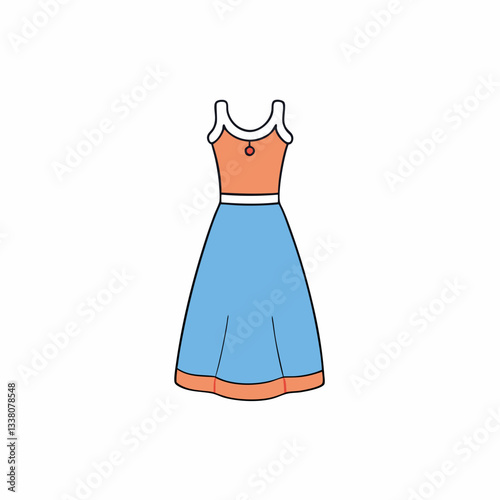vector illustration of a skater dress