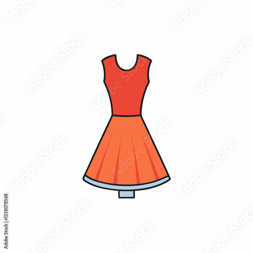 vector illustration of a skater dress