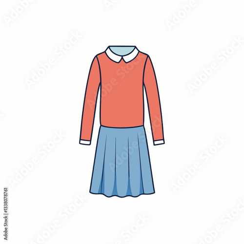 vector illustration of a sweater dress 