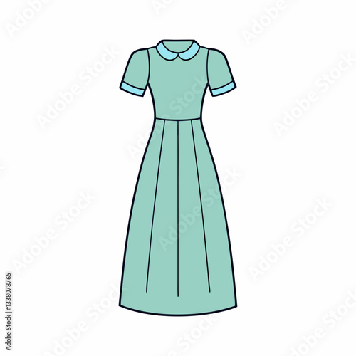 vector illustration of a tea length dress