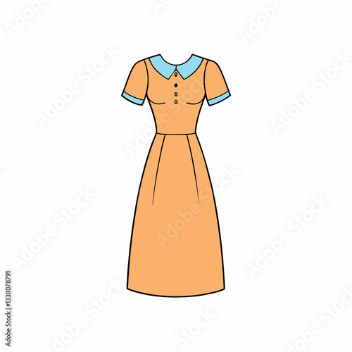 vector illustration of a tea length dress