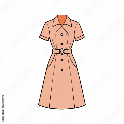 vector illustration of a trench dress