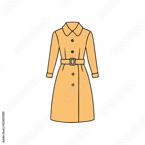 vector illustration of a trench dress