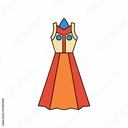 yoke dress vector illustration