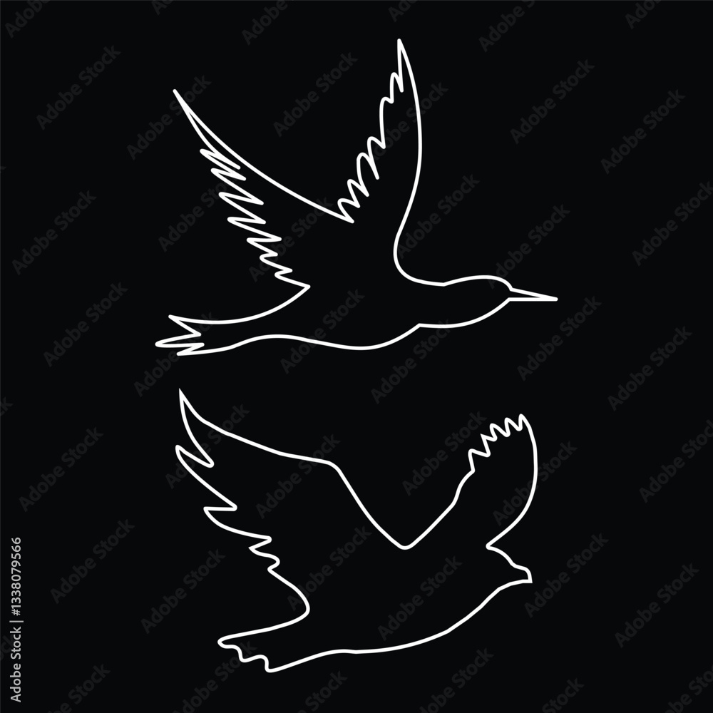 Naklejka premium silhouette of flying bird 
