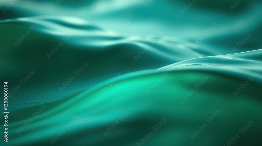 Obraz premium Teal fabric waves, abstract background, design texture