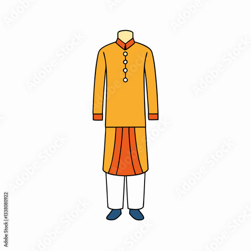 dhoti kurta dress vector illustration