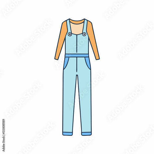 vector illustration of a jumpsuit dress