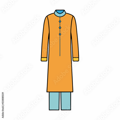 kurta pajama dress on white