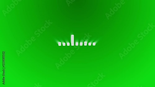 Digital audio waveform with neon glow effects on green screen background. 4K video