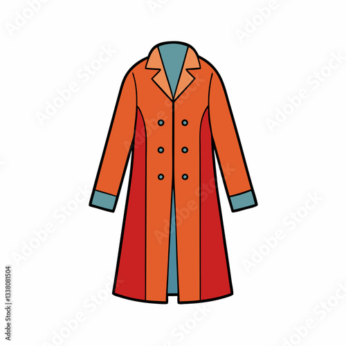vector illustration of overcoat