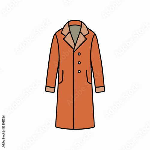 vector illustration of overcoat