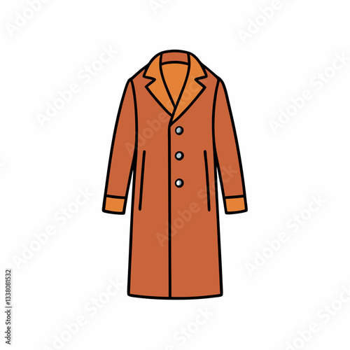 vector illustration of overcoat