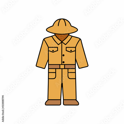 vector illustration of a safari suit