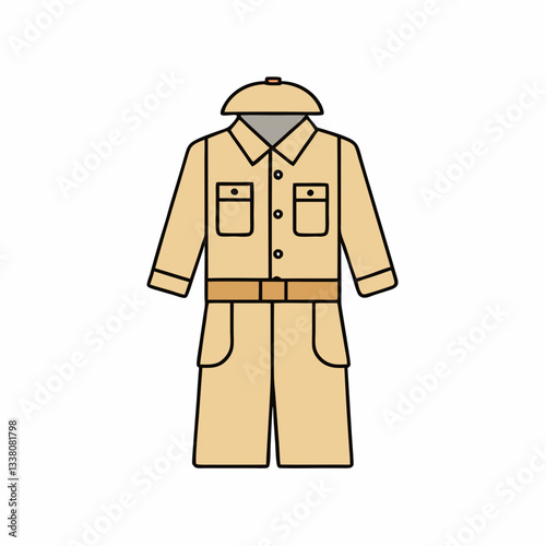 vector illustration of a safari suit