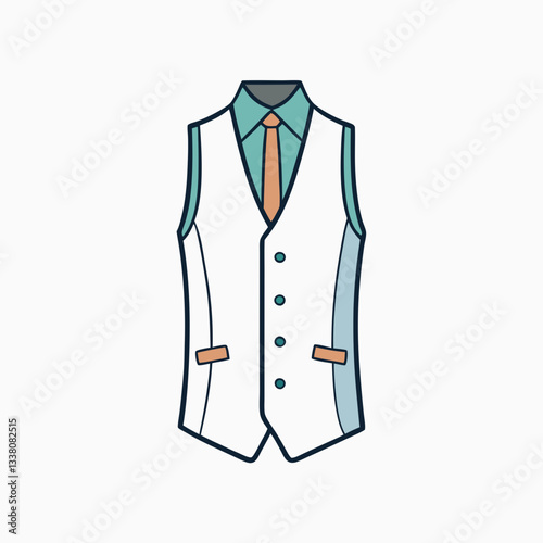 waistcoat shirt isolated on white