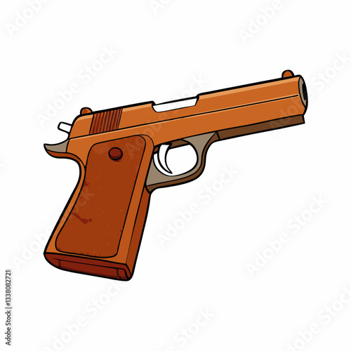 browning hi power gun isolated on white