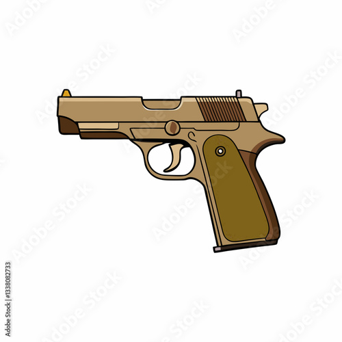browning hi power gun isolated on white