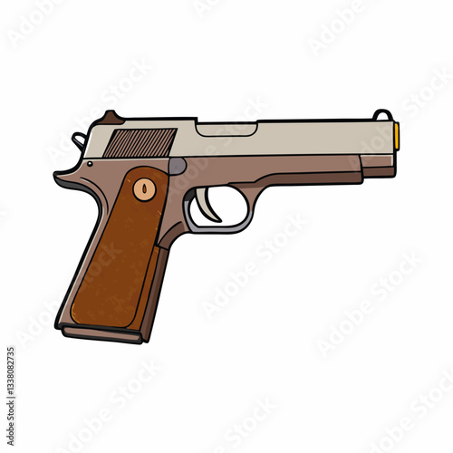 browning hi power gun isolated on white