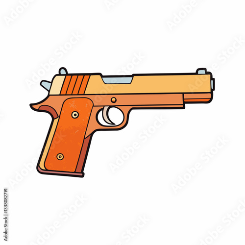 colt 1911 gun isolated on white