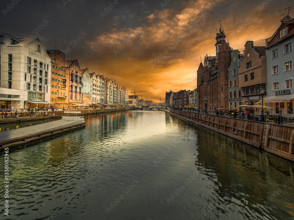 Old Town in the city of Gdansk, Poland.