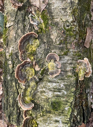 old tree bark and  polypore