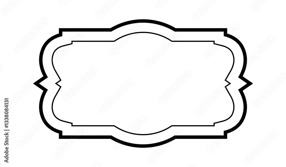 Fototapeta premium Outline vintage label. Vignette blank label. Vector banner