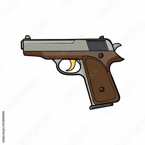 walther ppk gun isolated on white