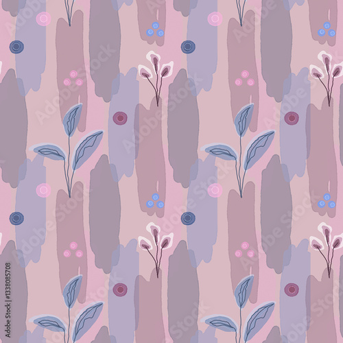 Seamless watercolor floral pattern in pastel colors.