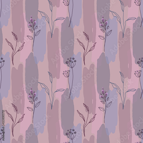 Seamless watercolor floral pattern in pastel colors.