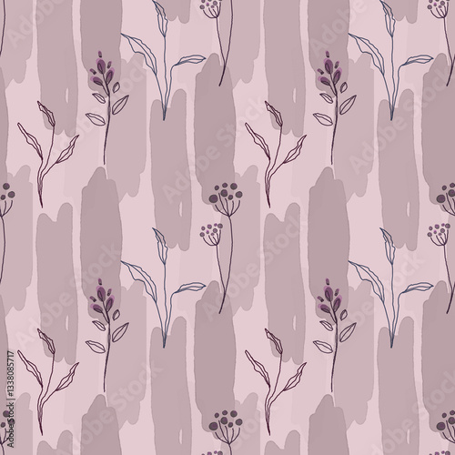 Seamless watercolor floral pattern in pastel colors.