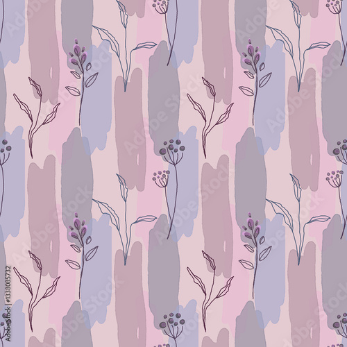 Seamless watercolor floral pattern in pastel colors.