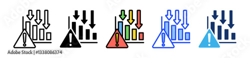 Crisis Icon Set With Multiple Style Collection