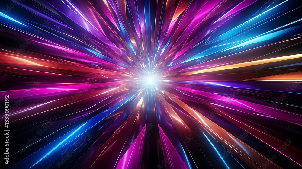 Obraz premium Neon Speed Tunnel: A Psychedelic Journey Through Vibrant Colors