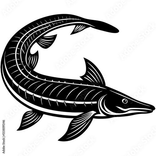 alligator gar silhouette
