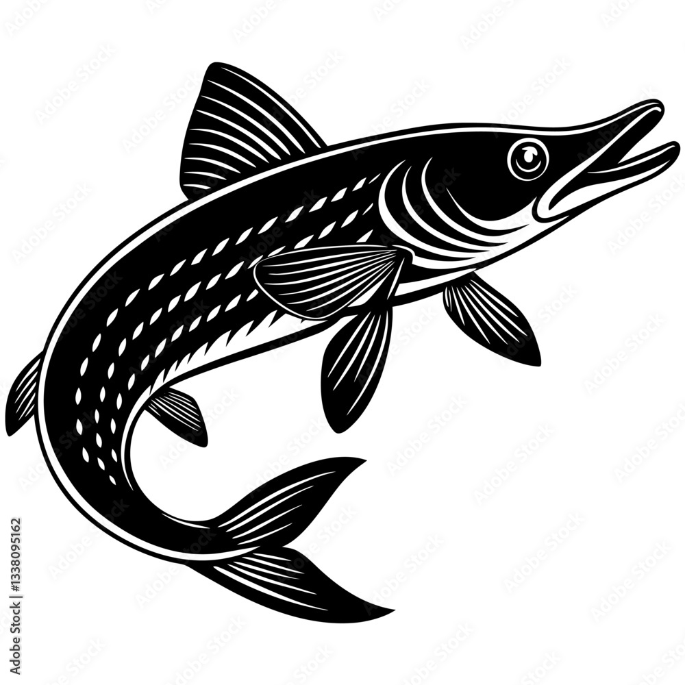 Fototapeta premium pike fish silhouette