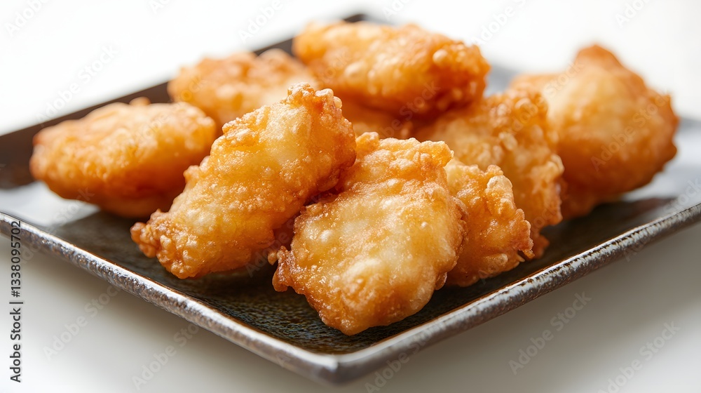 Golden Fried Fish Pieces Served on a Plate Golden Fried Fish Pieces Served on a Plate