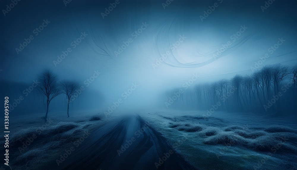 Fototapeta premium dark foggy atmosphere with muted blue and gray streaks