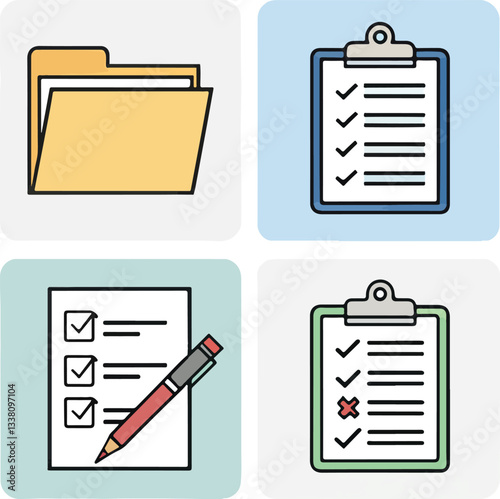 Document Icons Set – Editable Stroke Vector Pack for Files & Paperwork