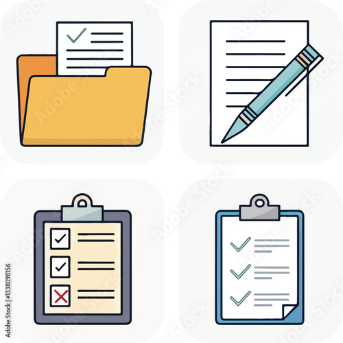 Document Icons Set – Editable Stroke Vector Pack for Files & Paperwork