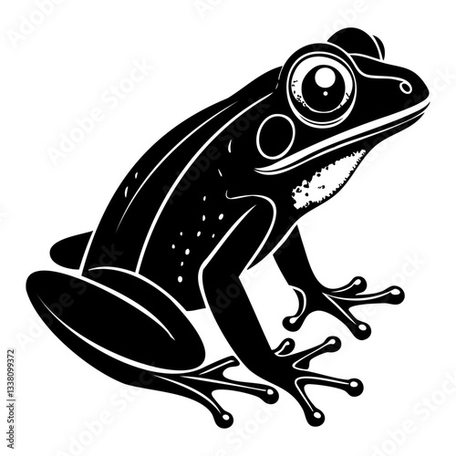 Stylized frog illustration with bold details