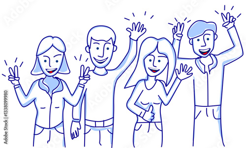 Illustration of a group of friends