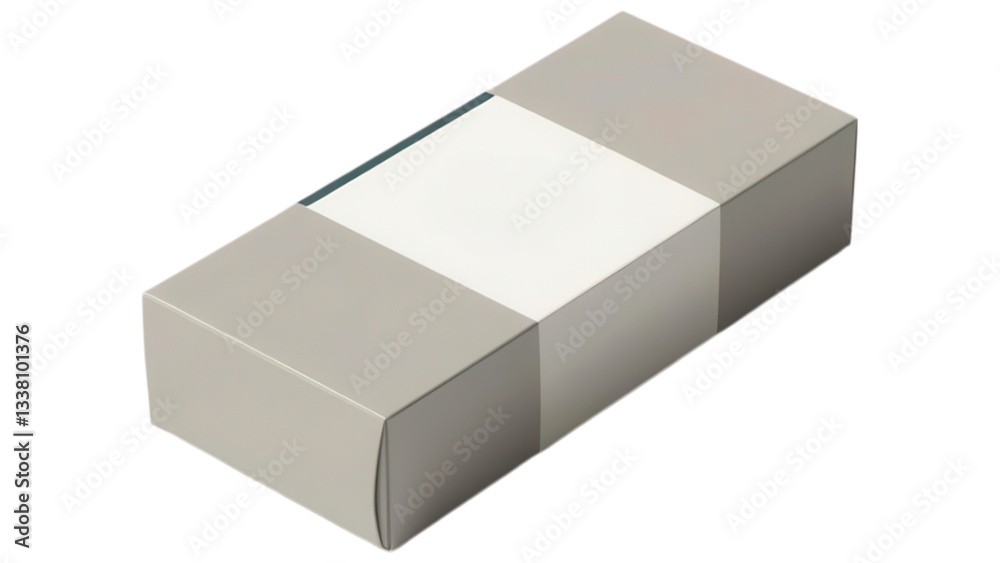 Naklejka premium Neutral gray packaging box on a black background.
