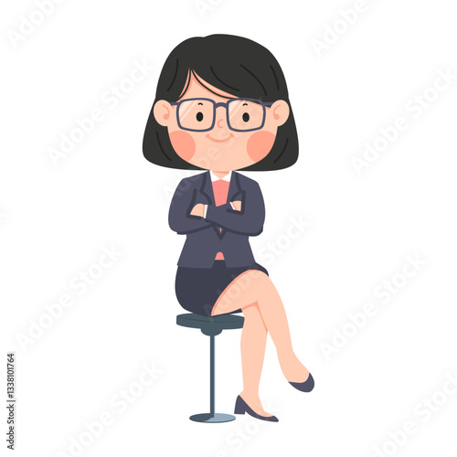 businesswoman sitting with her arms crossed