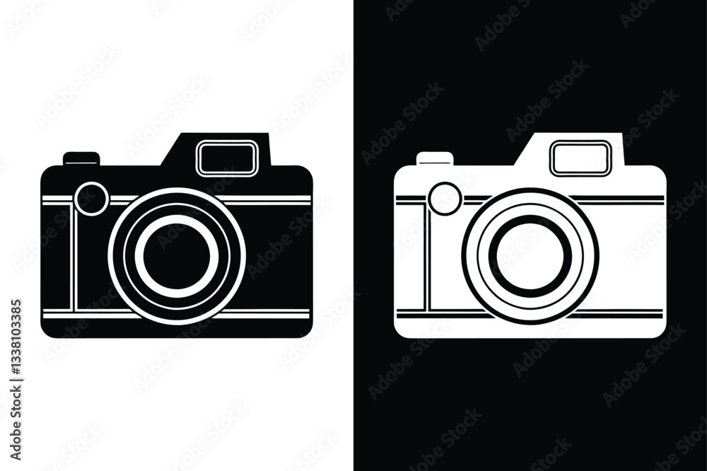 Camera icon vector on White Background ,Vector Art Illustration on white background. Camera icon vector on White Background ,Vector Art Illustration on white background.