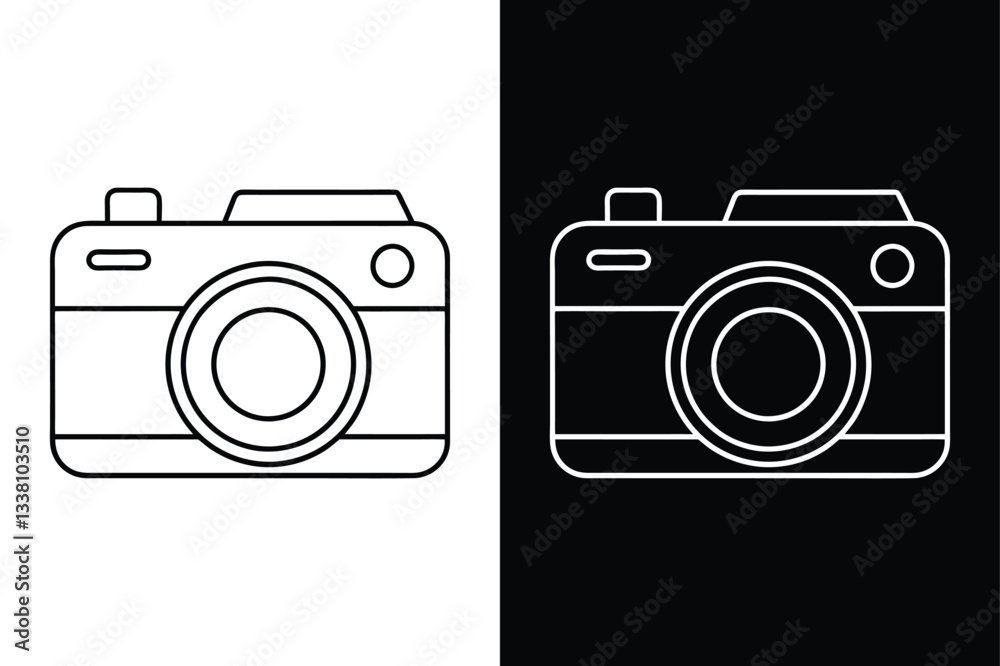 Camera icon vector on White Background ,Vector Art Illustration on white background. Camera icon vector on White Background ,Vector Art Illustration on white background.