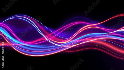 Vibrant Abstract Wavy Light Art
