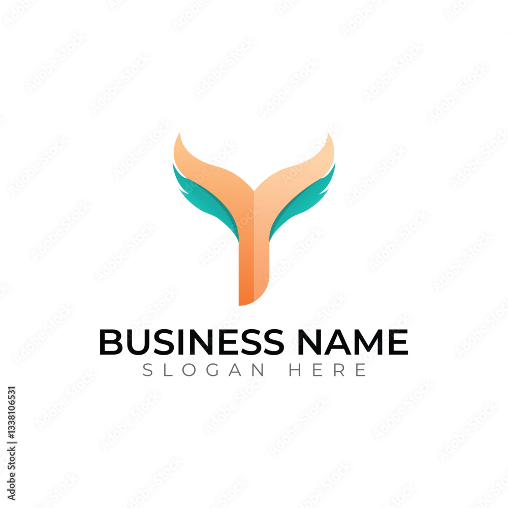 Fototapeta premium Y letter abstract typography creative logo design